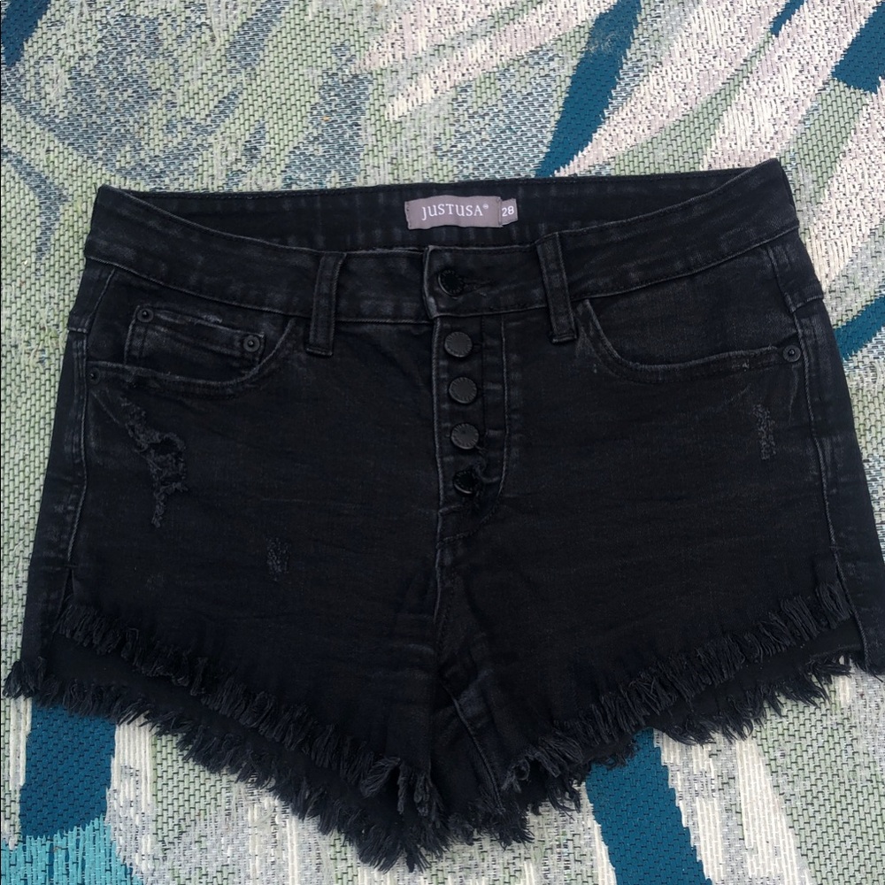 **STITCH FIX** Just USA Women's Distressed Black Jean Shorts